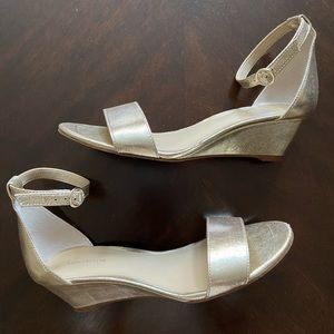 Ann Taylor Gold Wedge Sandal